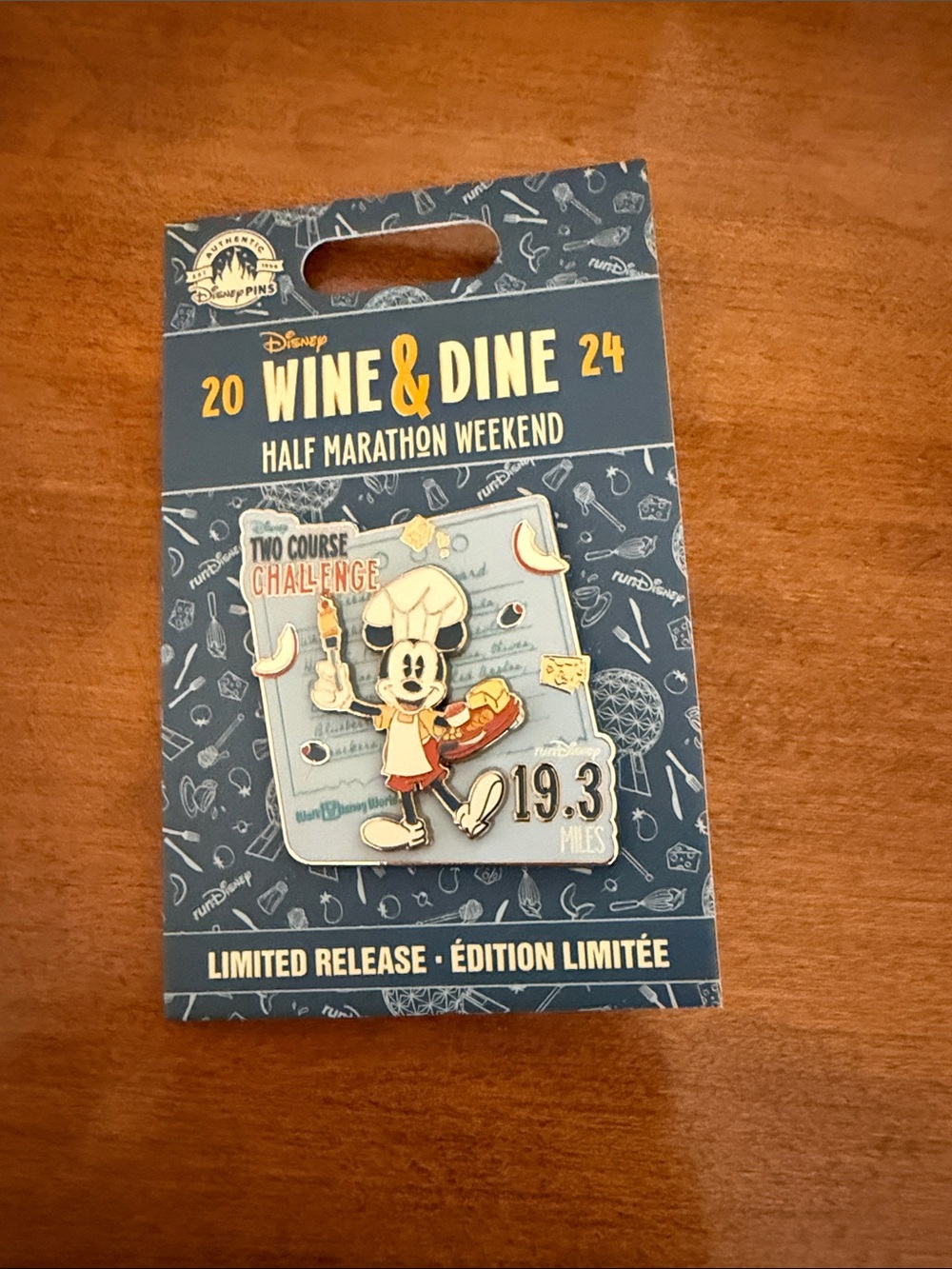 Authentic Disney Wine & Dine Half Marathon Pin 2024. LE